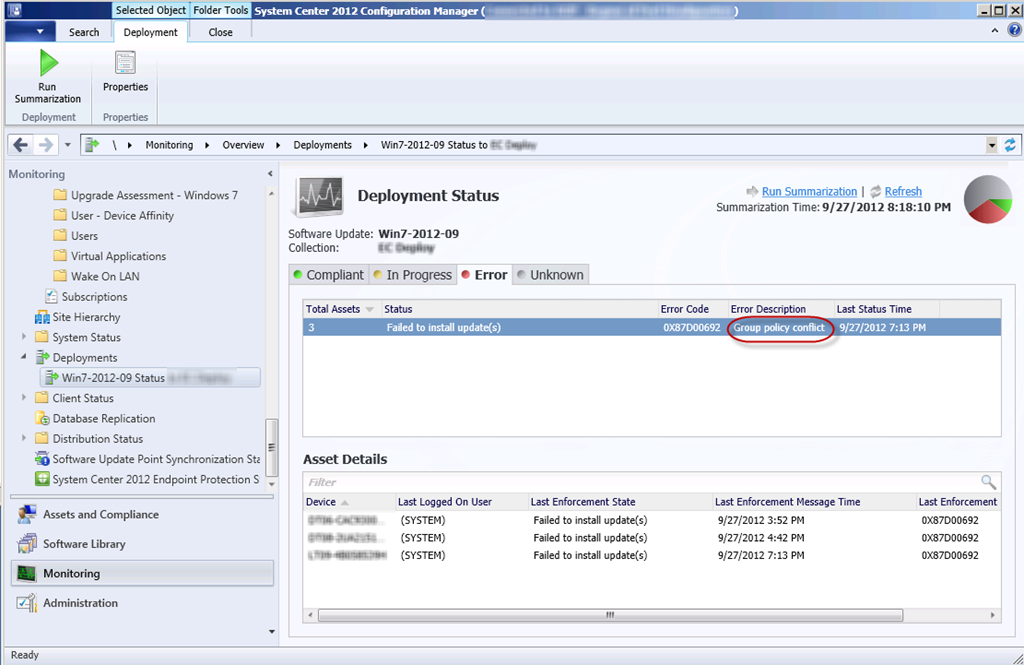 force sccm to install software